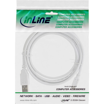 InLine USB 2.0 Kabel USB-A St an Micro-B St (weiß - 2m)