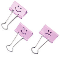 RAPESCO Foldback-Klammer Emoji (rosa - 19mm)