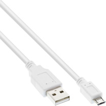 InLine USB 2.0 Kabel USB-A St an Micro-B St (weiß - 2m)