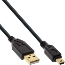 InLine USB 2.0 Kabel Typ A St an Mini-B St (schwarz - 2m)