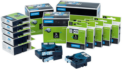 Dymo Schriftbandkassette D1 (19mm - schwarz/weiß) Dymo Schriftbandkassette D1 (19mm - schwarz/weiß)