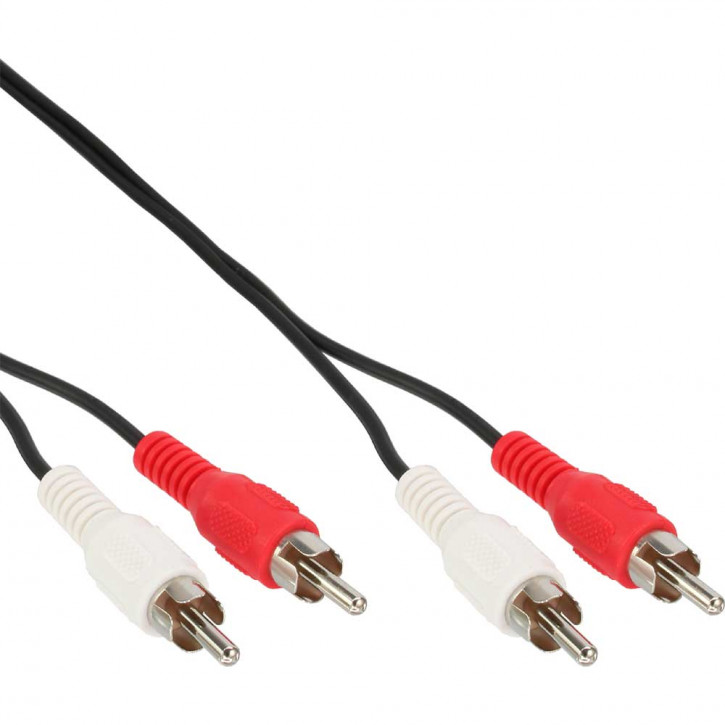 InLine Cinch Kabel Stecker / Stecker (2m - schwarz)
